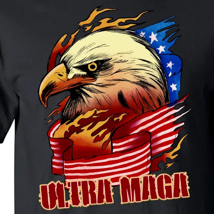 Ultra MAGA Bald Eagle Anti Biden Trump 2024 USA America Tall T-Shirt