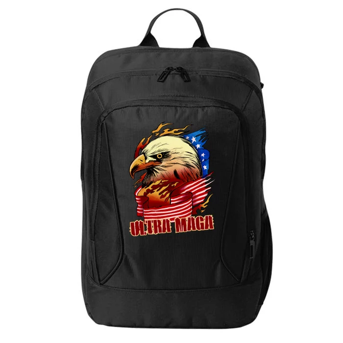 Ultra MAGA Bald Eagle Anti Biden Trump 2024 USA America City Backpack