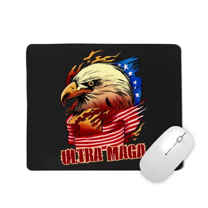 Ultra MAGA Bald Eagle Anti Biden Trump 2024 USA America Mousepad