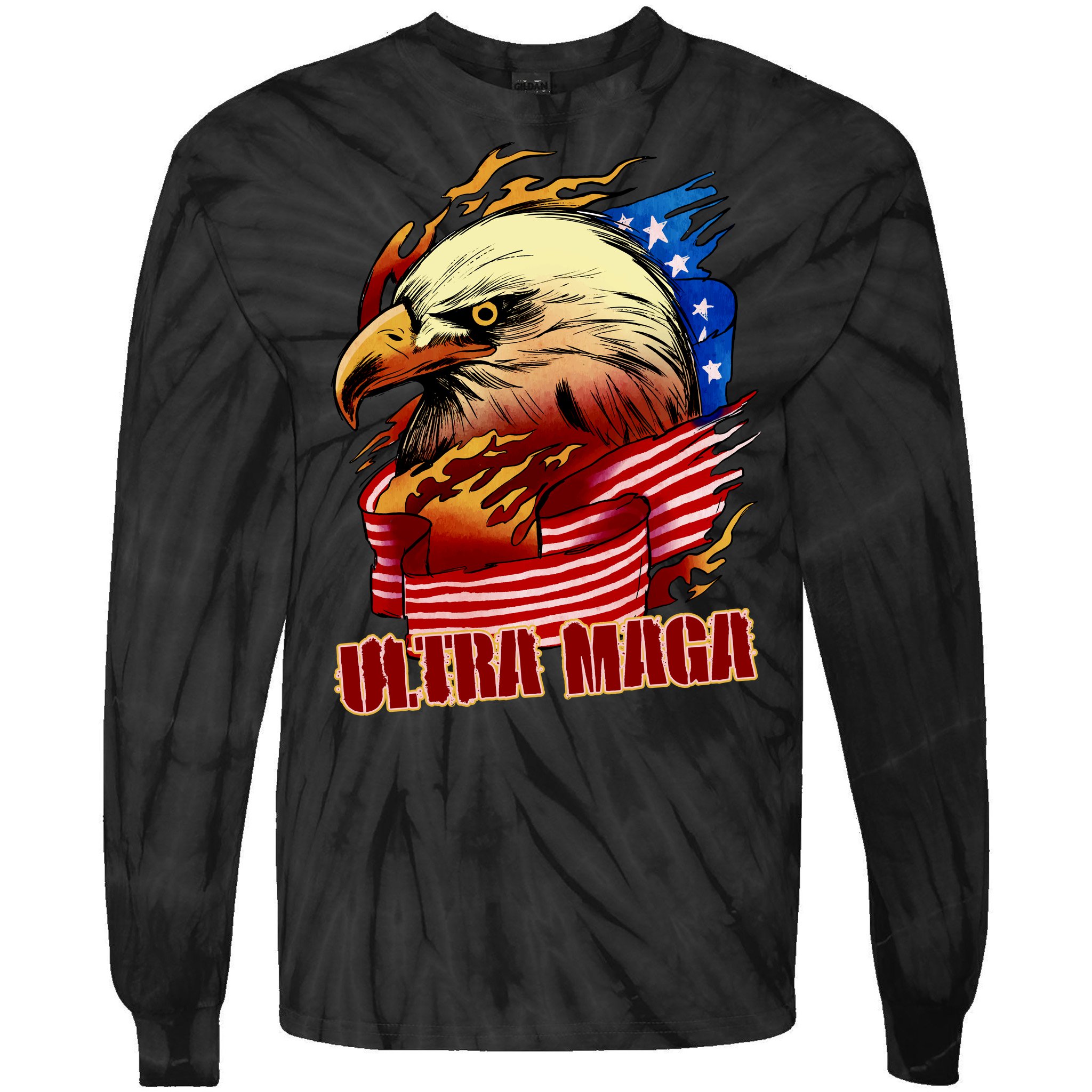 Ultra MAGA Bald Eagle Anti Biden Trump 2024 USA America Tie-Dye Long ...