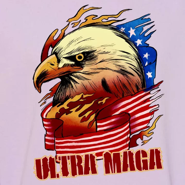 Ultra MAGA Bald Eagle Anti Biden Trump 2024 USA America Garment-Dyed Sweatshirt