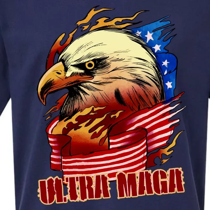 Ultra MAGA Bald Eagle Anti Biden Trump 2024 USA America Sueded Cloud Jersey T-Shirt