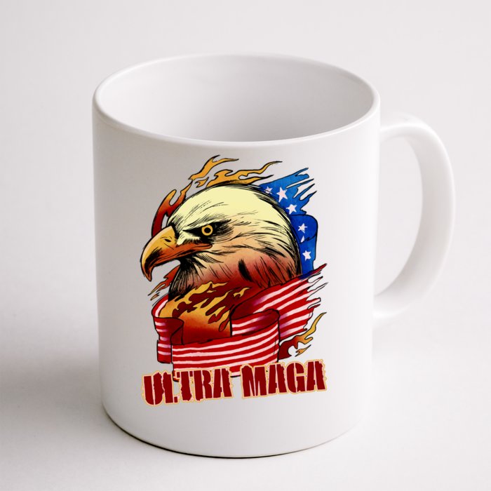 Ultra MAGA Bald Eagle Anti Biden Trump 2024 USA America Front & Back Coffee Mug