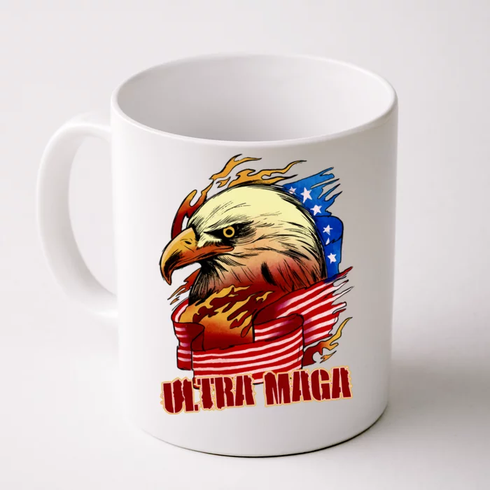 Ultra MAGA Bald Eagle Anti Biden Trump 2024 USA America Front & Back Coffee Mug