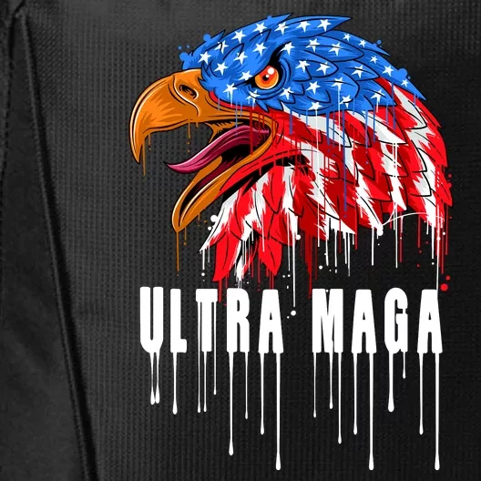 Ultra MAGA Bald Eagle Bloody Splatter Trump 2024 Anti Biden City Backpack