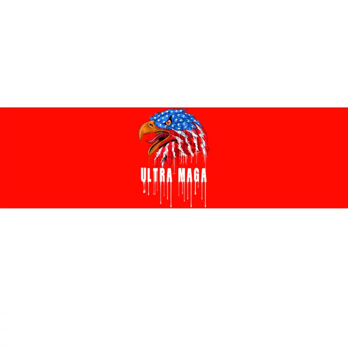 Ultra MAGA Bald Eagle Bloody Splatter Trump 2024 Anti Biden Bumper Sticker