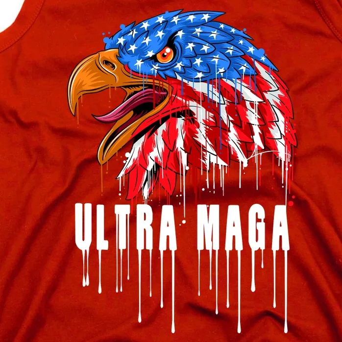 Ultra MAGA Bald Eagle Bloody Splatter Trump 2024 Anti Biden Tank Top