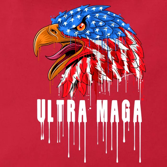 Ultra MAGA Bald Eagle Bloody Splatter Trump 2024 Anti Biden Zip Tote Bag