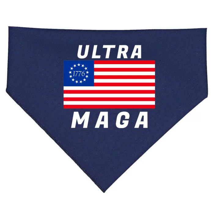 Ultra MAGA Betsy Ross 1776 Flag Trump 2024 Anti Biden USA-Made Doggie Bandana