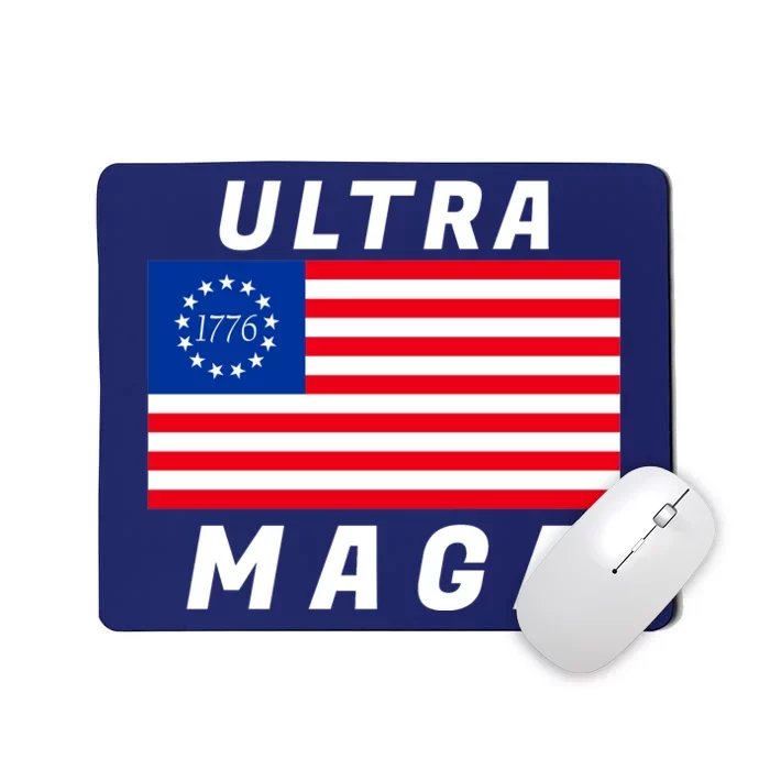 Ultra MAGA Betsy Ross 1776 Flag Trump 2024 Anti Biden Mousepad