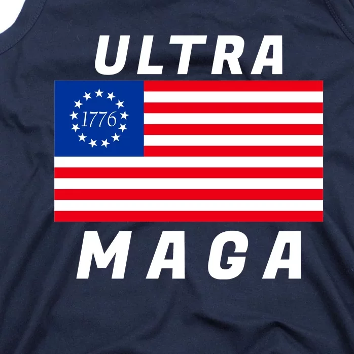 Ultra MAGA Betsy Ross 1776 Flag Trump 2024 Anti Biden Tank Top