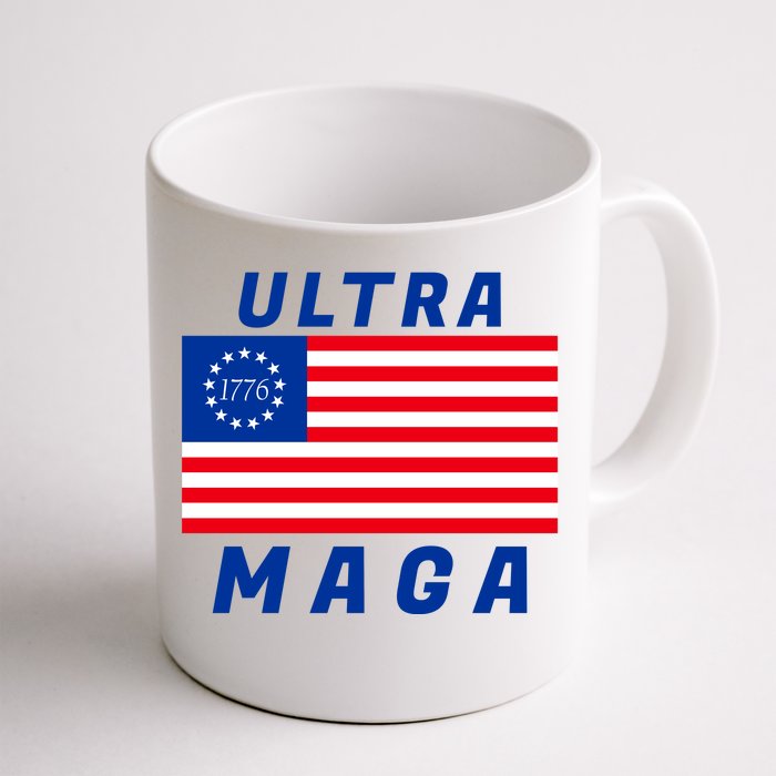 Ultra MAGA Betsy Ross 1776 Flag Trump 2024 Anti Biden Front & Back Coffee Mug