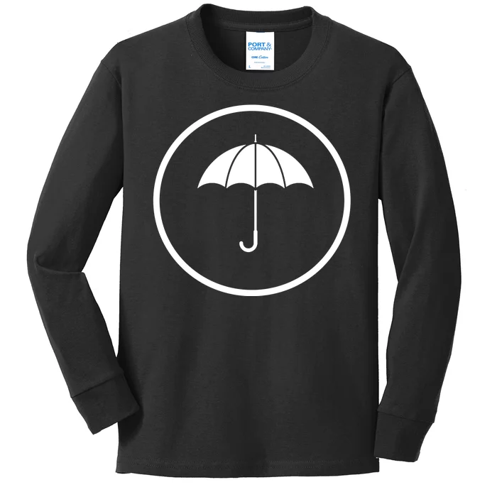 Umbrella Simple Emblem Kids Long Sleeve Shirt