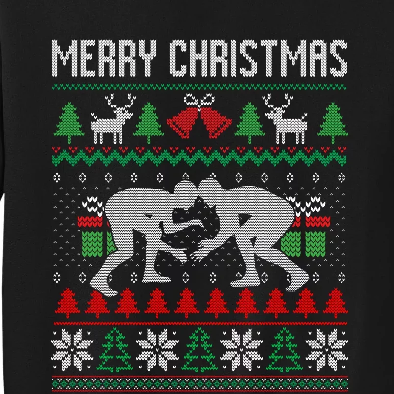 Ugly Merry Christmas Wrestling Wrestler Santa Xmas Costume Sweatshirt