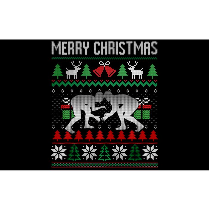 Ugly Merry Christmas Wrestling Wrestler Santa Xmas Costume Bumper Sticker