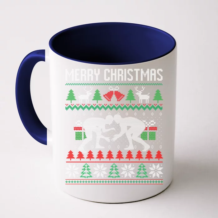 Ugly Merry Christmas Wrestling Wrestler Santa Xmas Costume Front & Back Coffee Mug