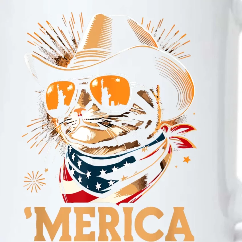 Usa Merica Cat 4th Of July Funny Patriotic Black Color Changing Mug