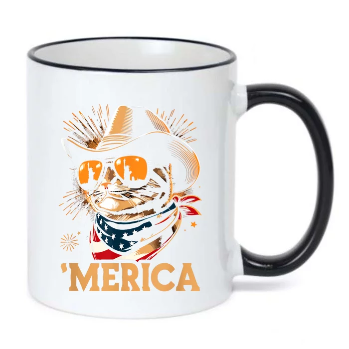 Usa Merica Cat 4th Of July Funny Patriotic Black Color Changing Mug