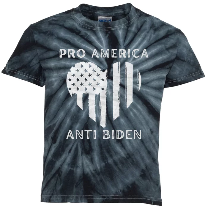 Utra MAGA Conservtive Anti Biden Fourth Of July Kids Tie-Dye T-Shirt