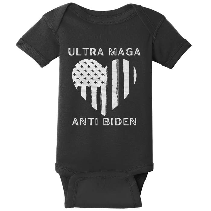 Utra MAGA Conservtive Anti Biden Fourth Of July Baby Bodysuit