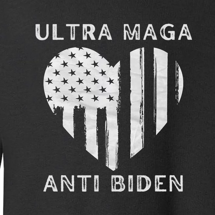 Utra MAGA Conservtive Anti Biden Fourth Of July Toddler Sweatshirt