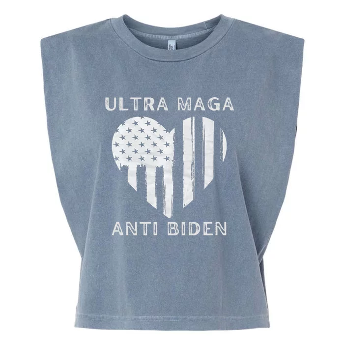 Utra MAGA Conservtive Anti Biden Fourth Of July Garment-Dyed Women's Muscle Tee