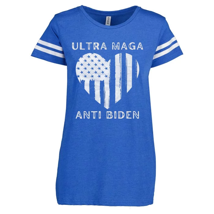 Utra MAGA Conservtive Anti Biden Fourth Of July Enza Ladies Jersey Football T-Shirt