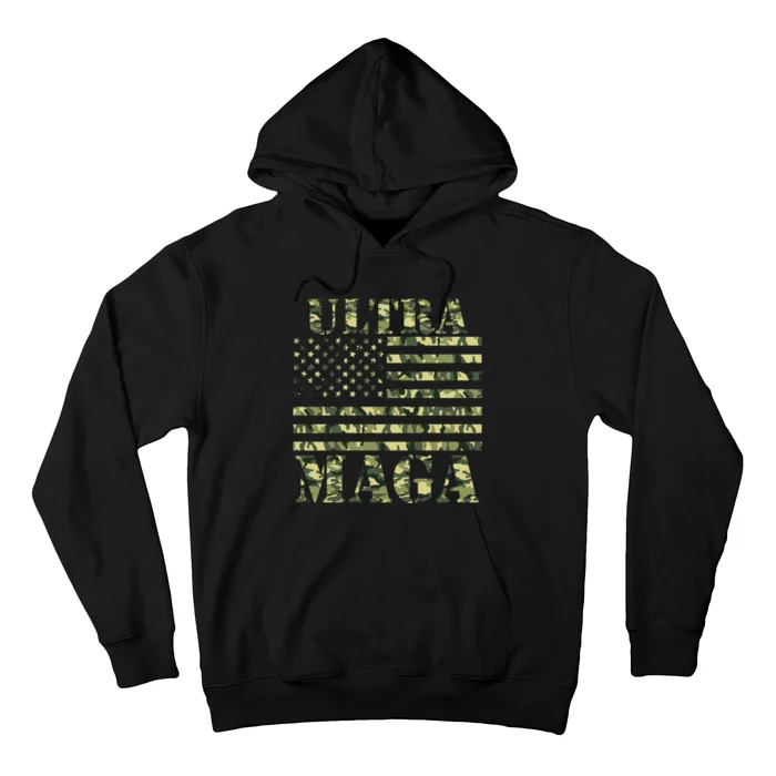 Ultra MAGA Camouflage Camo USA United States Of America Flag Hoodie