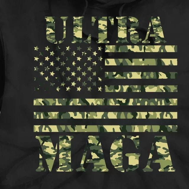 Ultra MAGA Camouflage Camo USA United States Of America Flag Tie Dye Hoodie