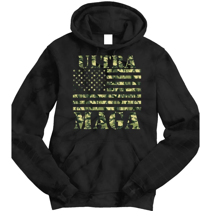 Ultra MAGA Camouflage Camo USA United States Of America Flag Tie Dye Hoodie