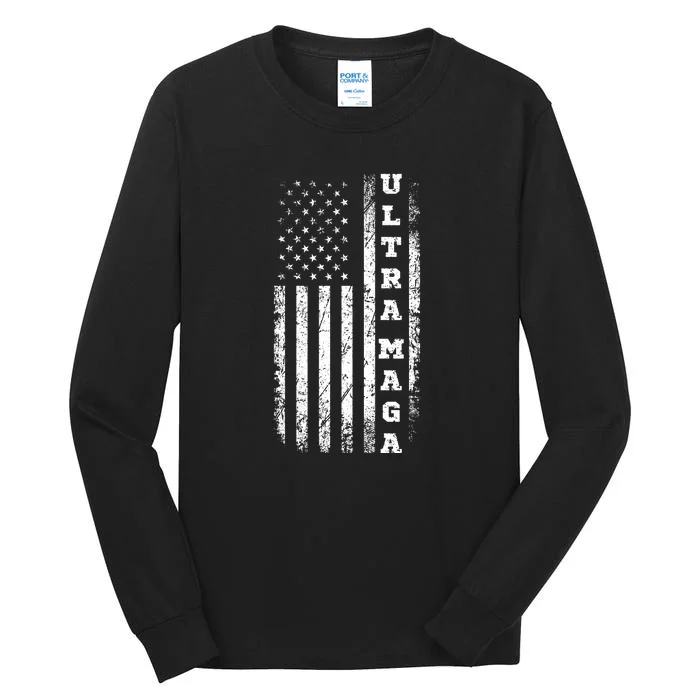 Ultra MAGA Conservative US Flag Tall Long Sleeve T-Shirt