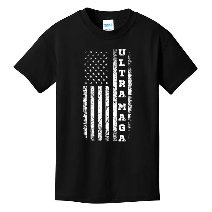 Ultra MAGA Conservative US Flag Kids T-Shirt