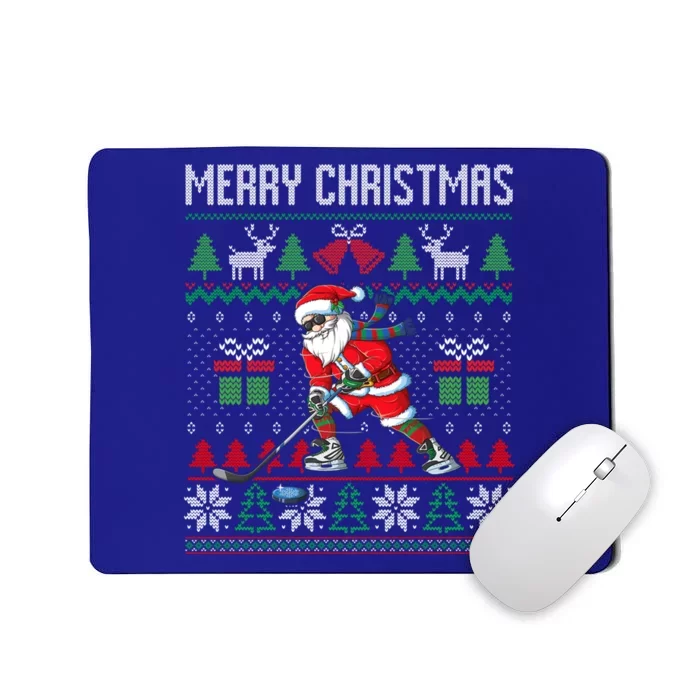 Ugly Merry Christmas 2020 Santa Hockey Xmas Costume Gift Cute Gift Mousepad