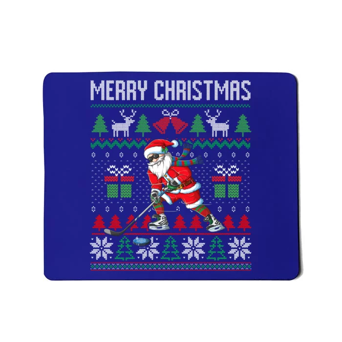 Ugly Merry Christmas 2020 Santa Hockey Xmas Costume Gift Cute Gift Mousepad