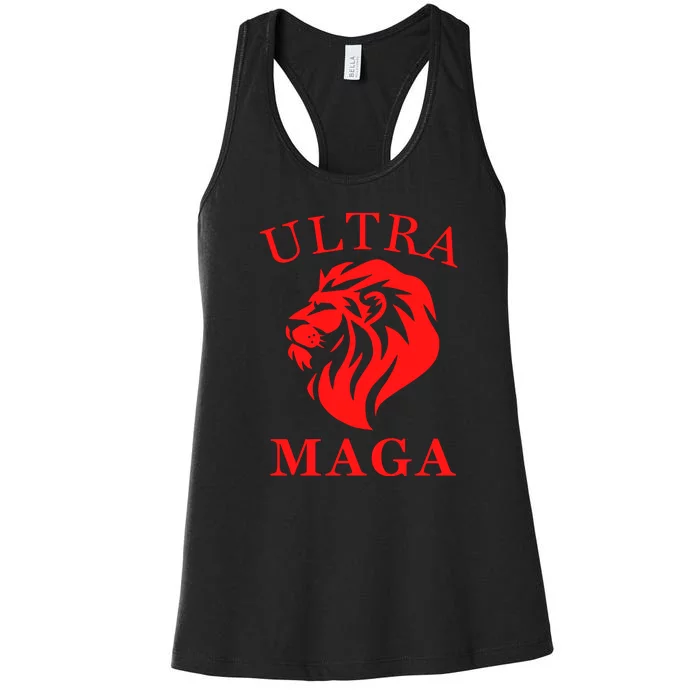 Ultra MAGA Conservative Lion Women's Racerback Tank