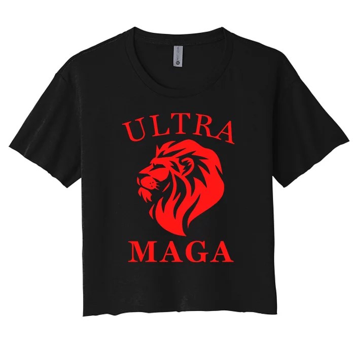 Ultra MAGA Conservative Lion Women's Crop Top Tee