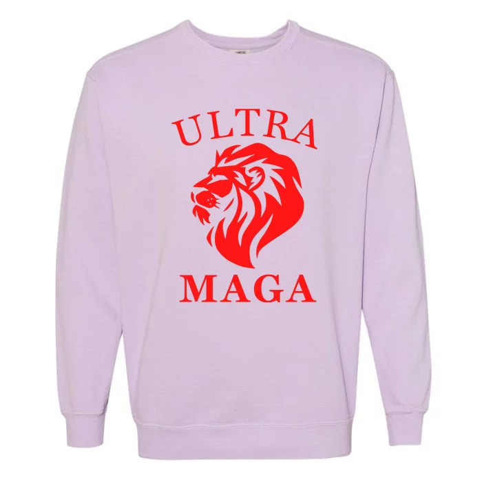 Ultra MAGA Conservative Lion Garment-Dyed Sweatshirt