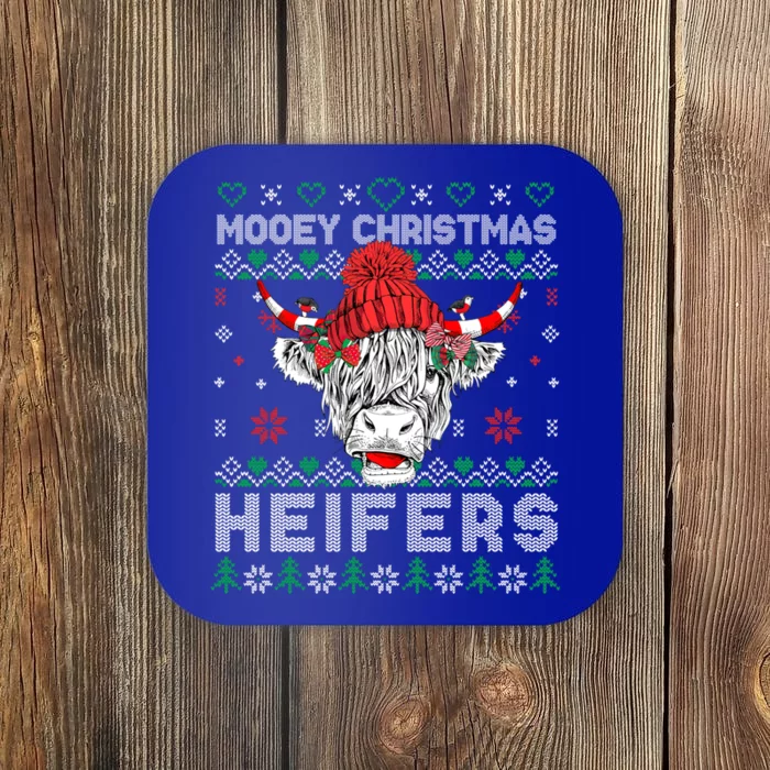 Ugly Mooey Christmas Heifers Santa Cow Funny Great Gift Coaster