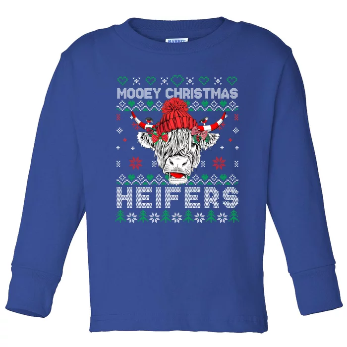 Ugly Mooey Christmas Heifers Santa Cow Funny Great Gift Toddler Long Sleeve Shirt