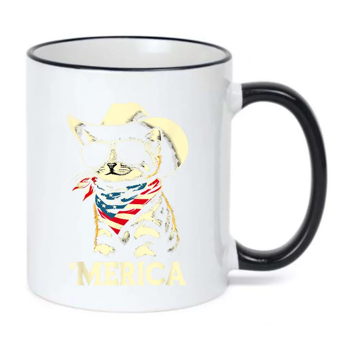 Usa Merica Cat 4th Of July Funny Patriotic Black Color Changing Mug