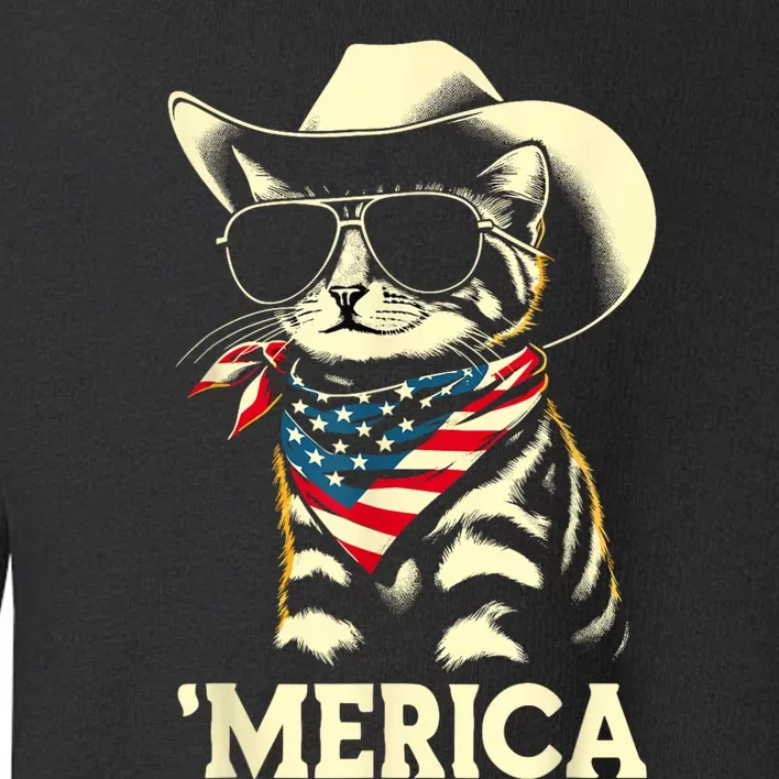 Usa Merica Cat 4th Of July Funny Patriotic Toddler Sweatshirt