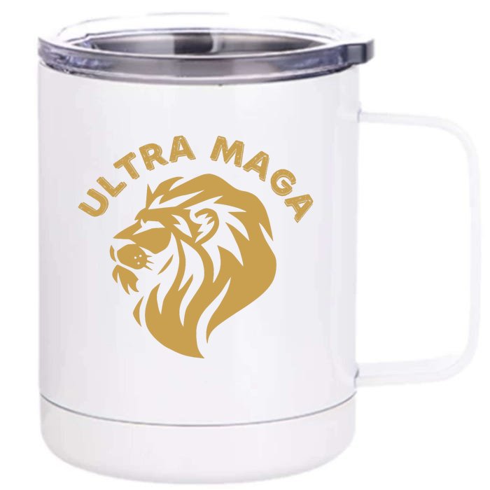 Ultra MAGA Conservative Anti Biden Front & Back 12oz Stainless Steel Tumbler Cup