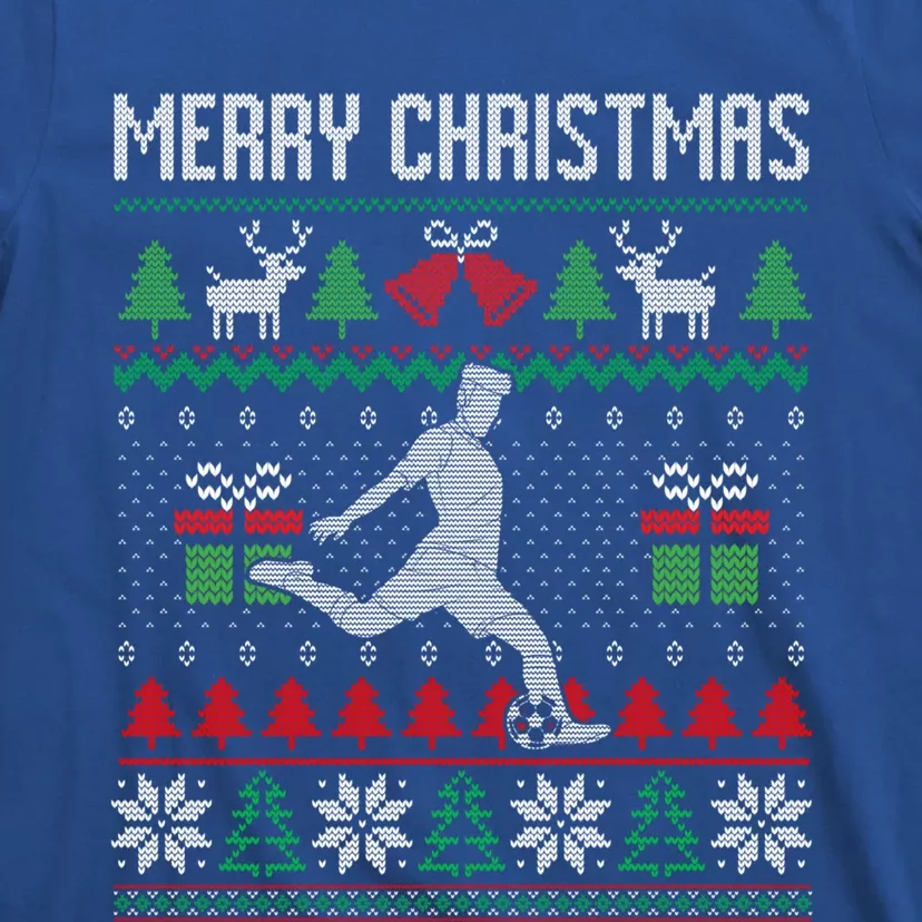 Ugly Merry Christmas Soccer Santa Xmas Costume Gift T-Shirt