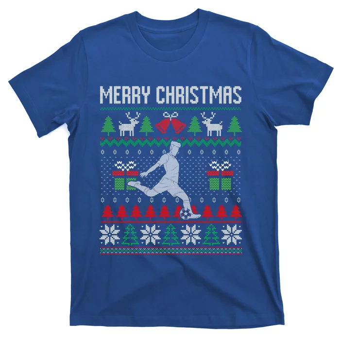 Ugly Merry Christmas Soccer Santa Xmas Costume Gift T-Shirt