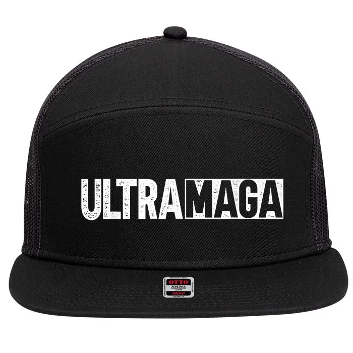 Ultra MAGA Conservative Anti Joe Biden 7 Panel Mesh Trucker Snapback Hat