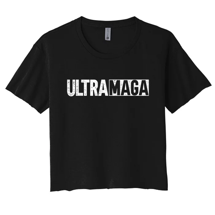 Ultra MAGA Conservative Anti Joe Biden Women's Crop Top Tee