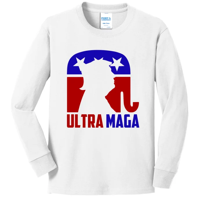 Ultra MAGA Conservative Donald Trump Kids Long Sleeve Shirt