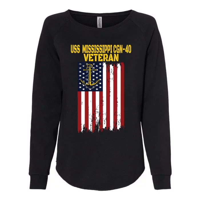 Uss Mississippi Cgn40 Cruiser Veterans Day Fathers Day Womens California Wash Sweatshirt