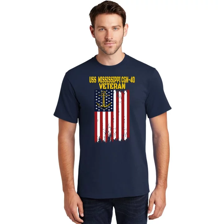 Uss Mississippi Cgn40 Cruiser Veterans Day Fathers Day Tall T-Shirt