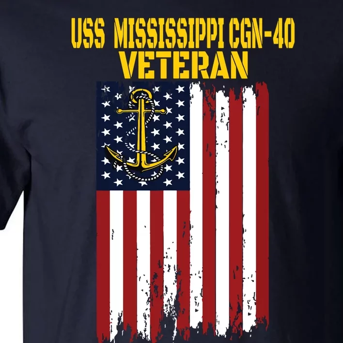 Uss Mississippi Cgn40 Cruiser Veterans Day Fathers Day Tall T-Shirt